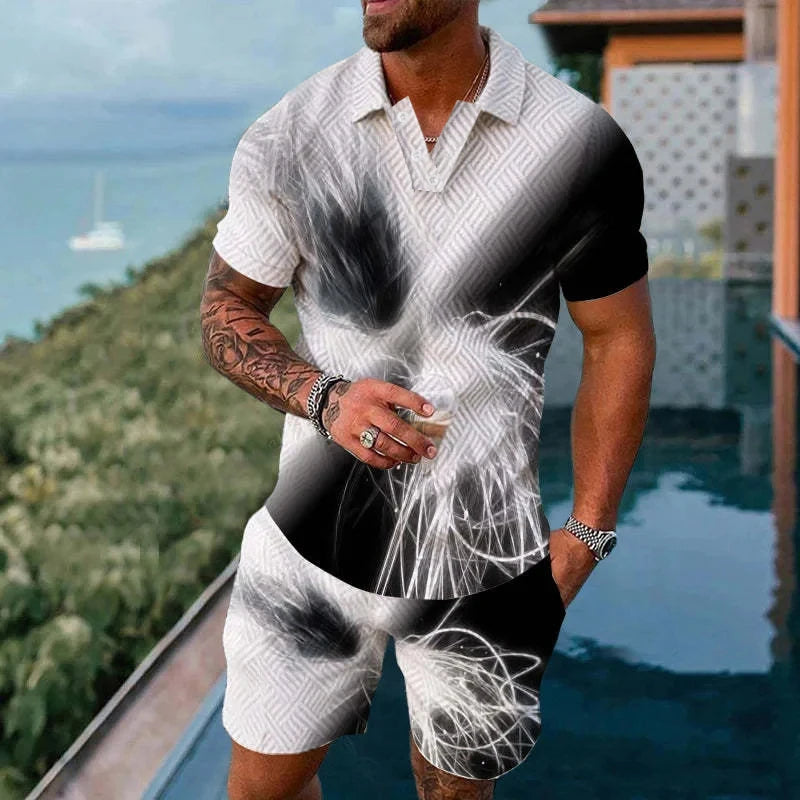 Homme Survêtement de Sport T-Shirt à Manches Courtes K&M